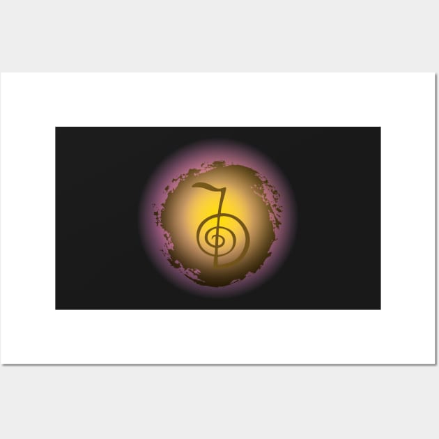 Circle Symbol Cho ku rei Reiki Golden Wall Art by sanaca